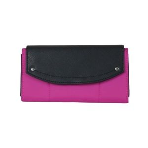 NWOT Hot Pink Black Avon Puffer Quilted Coin Purse Wallet